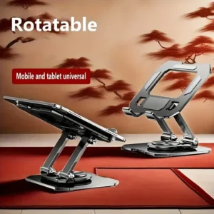 360° Rotating Metal Tablet & Mobile - Adjustable, Foldable, and Portable Desk Mount with Cooling Design for Phones,