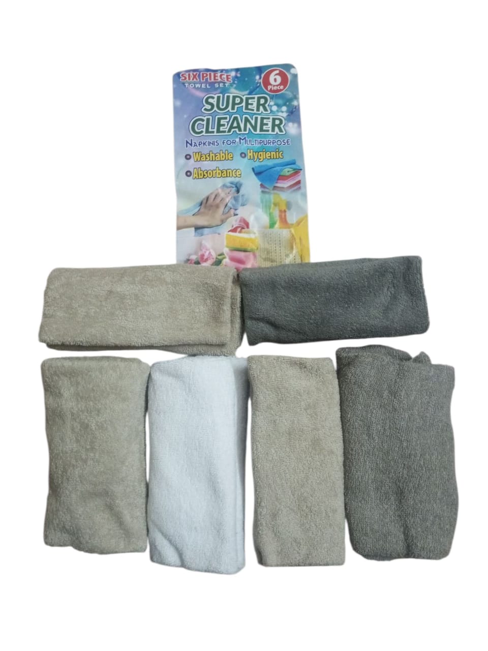 cd2311b40778640f4e0bd230ec8ad0d6 Super Cleaner 6-Piece Multipurpose Microfiber Towel Set – Washable & Ultra-Absorbent - Image 4