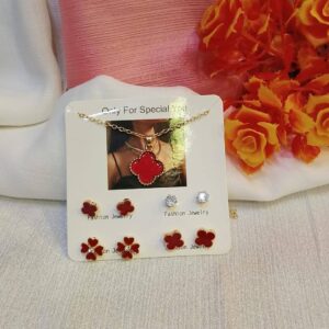 Earrings And Necklace Pack 4 Set Stylish Jewelry Collection Elegant Design Durable Quality Comfortable Wear Suitable For