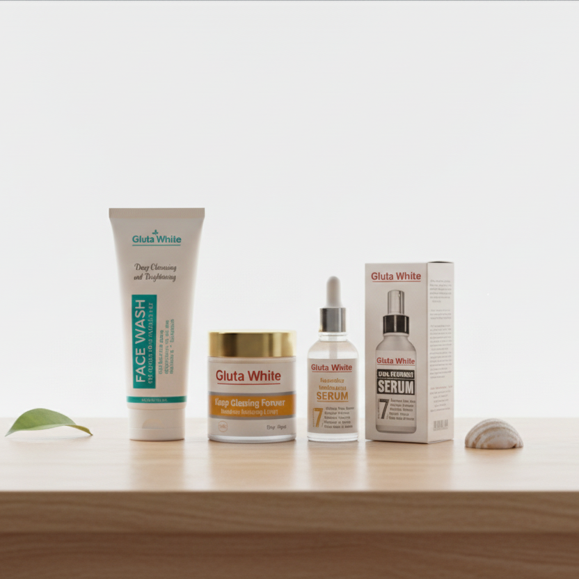 cd5a1e5a74d7d4190f136b608fb17e60 Gluta White Ultimate 3-in-1 Skin Brightening & Anti-Aging Complete Care Set – Face Wash, Intensive Cream, & Dual Serums - Image 4