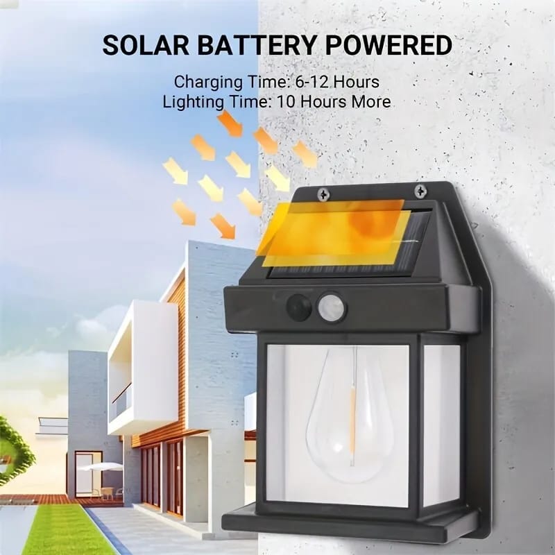 cd8119c487150976a69484f7783158bd Solar Tungsten Filament Lamp Outdoor Waterproof Intelligent Induction Wall Lamp Courtyard Garden Villa Lighting