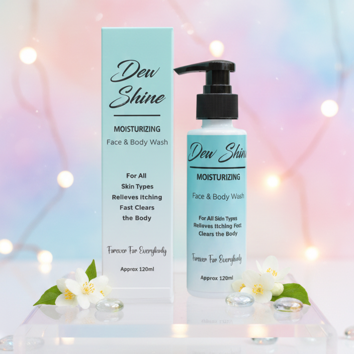 cda1d1e055dffb7d7473fd4fbbb6d55f Dew Shine | Daily Radiance Boosting Moisturizing face and body wash (All Day Hydration) 120 ML - Image 3