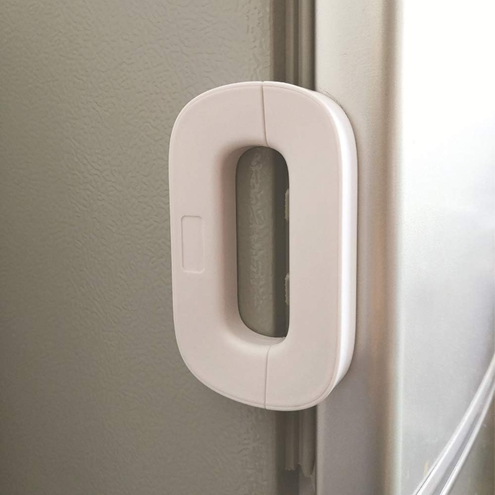 cda399bcc6e719124fbc9782feb2ad74 Child Safety Refrigerator Lock – Self Adhesive Fridge And Freezer Door Lock With Double Safety Button And Easy One Hand - Image 2
