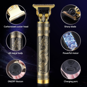 Metal Body Vintage T9 Trimmer & Hair Clipper for Men | USB Rechargeable Professional Hair Cutting Machine | Precision Be