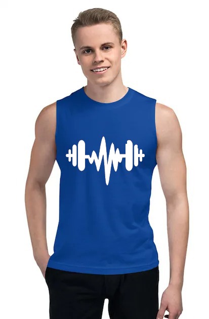 Export quality Gym Sando Muscle guys Tank top for Men [Blue]