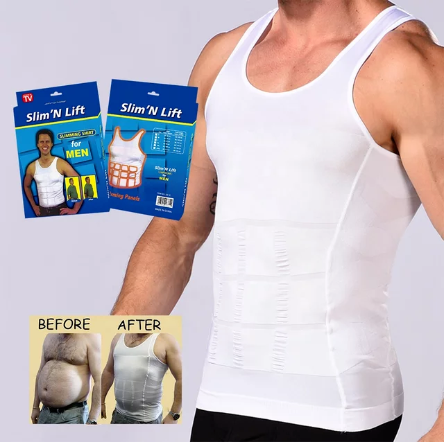 d0bb5a3b42ef89d37b39b9a119ccc094 Men's Slimming Compression Body Shaper Tank Top - Abs Abdomen Waist Trainer Vest - Breathable Muscle Shirt Undershirt fo - Image 2