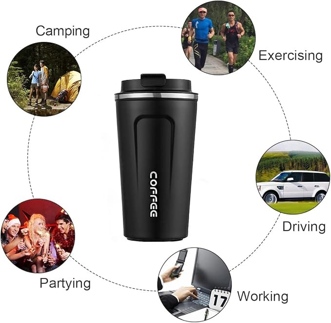 d31646e2ec3fdb1c6d29f37375864203 Stylish Coffee Cup – Leak-Proof, Durable & Perfect for Home, Office, or Travel - Image 2