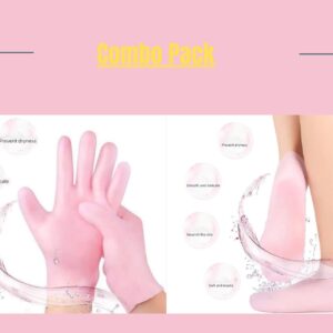 Silicone Foot Care Socks And Moisturizing Gel Glove Combo Pack – Anti-Cracking, Hydrating, And Repairing Spa Set For Sof