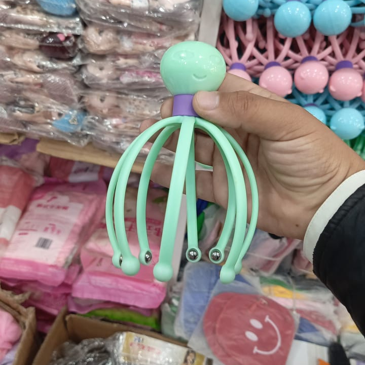 d32690d5742f537444b0a6cf7f2ffd05 Octopus Shape Manual Head Scalp Massager With 8 Roller Balls Provides Headache Relief Stress Relaxation Hair Stimulation - Image 4