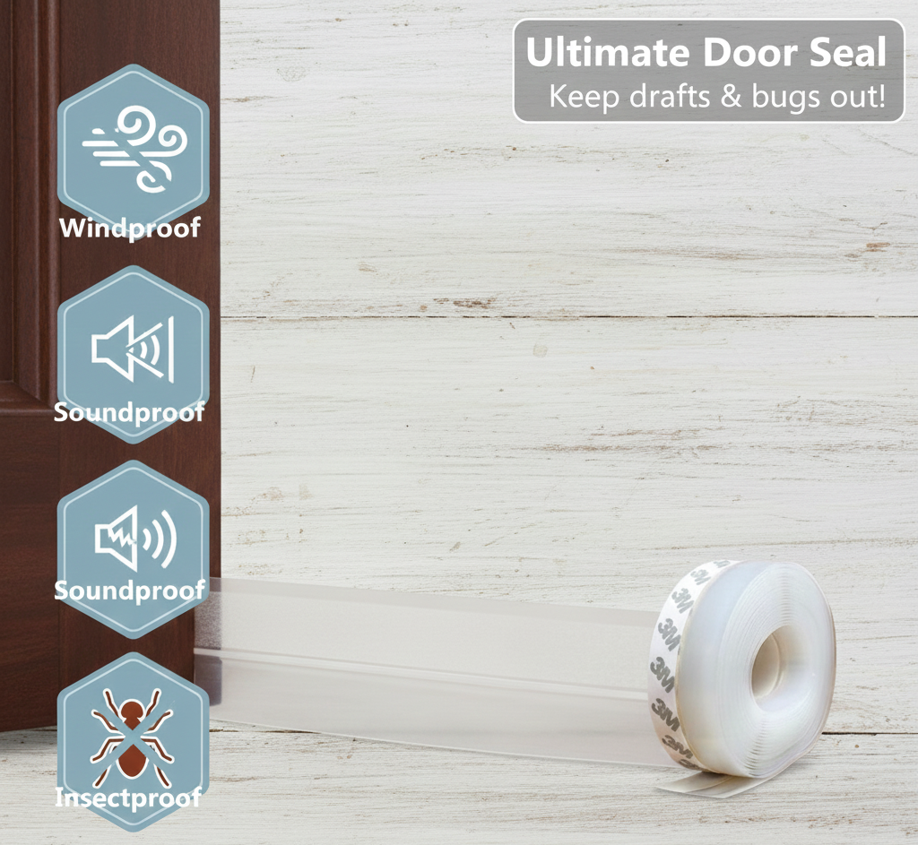 d3900e4f1ca39e393657ed054c05fb85 5 Meter Door Seal Tape – Strong Adhesive Weatherproof Strip for Doors & Windows | Soundproof, Dustproof, Anti-Draft & Ea - Image 2
