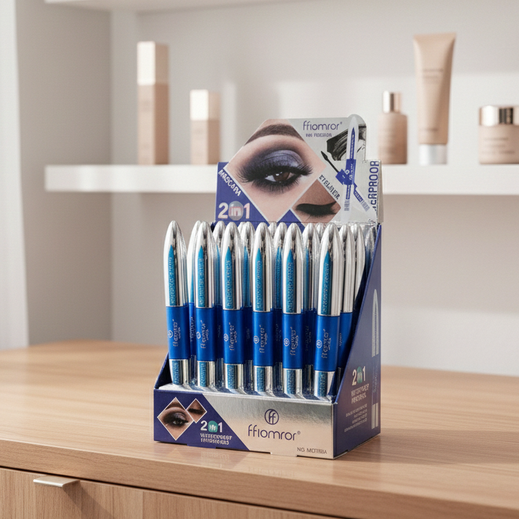 d422219b844657d5397b4ec1e1033899 Flormar 2-In-1 Mascara & Eyeliner | Volumizing Lashes & Precise Eye Definition - Image 2