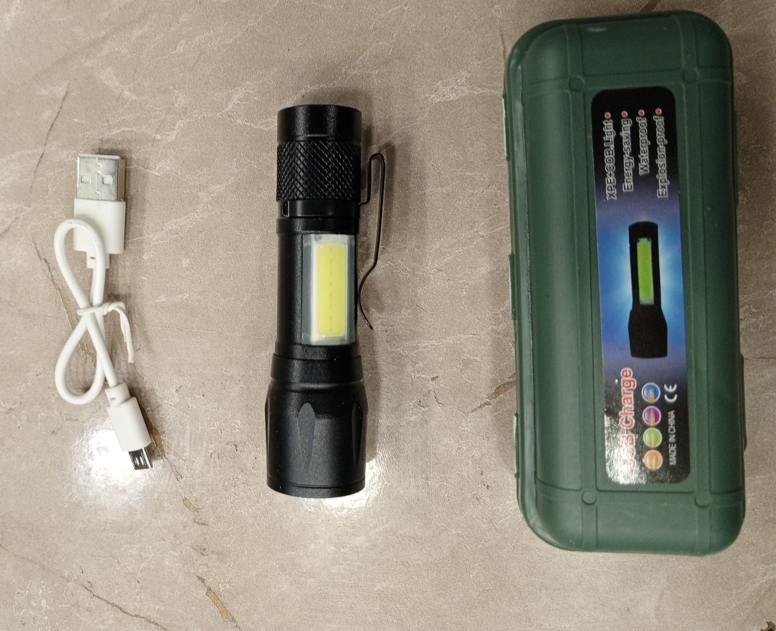 d4284e5198ccb3bff123bdcd0c5b2063 Mini Rechargeable LED Flashlight – Waterproof Torch with USB Fast Charging & Side Lamp - Image 5