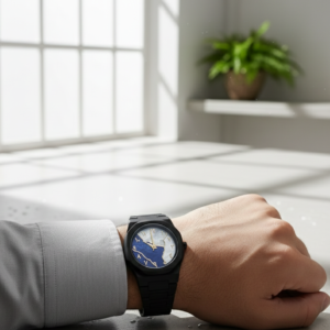 Black Aura Watch Elegant Stylish Design Strong Durable Build Comfortable Strap Clear Display Perfect Accessory For Daily