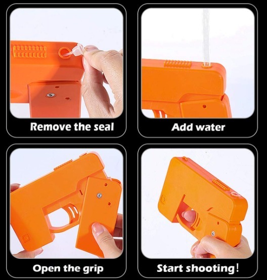 d6f65bc67876e3f9e3e25e178af11a49 Creative Folding iPhone Toy Water Gun – Manual Shooting, Long-Range, Fun Decompression Water Blaster Toy for Kids & Adul - Image 3