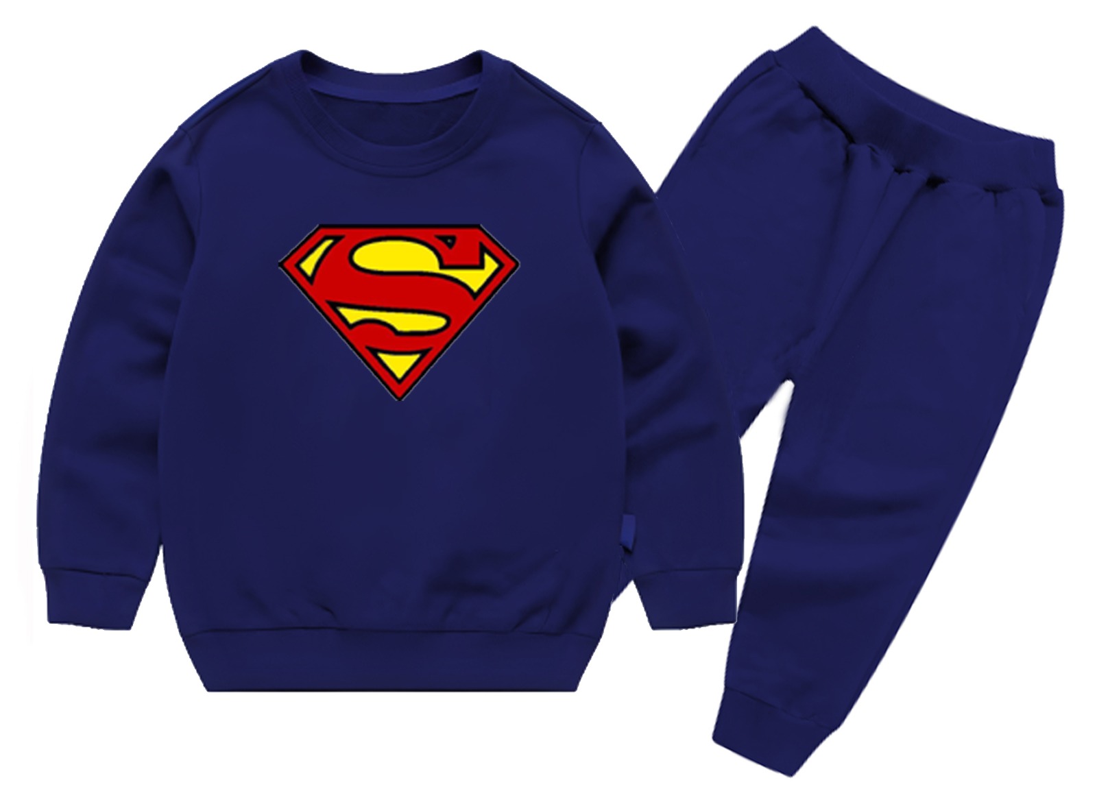 d7cba114fecabc0ff68cc27fbd3d481e Superman Printed Sweatshirt & Pajama Trouser Tracksuit for Kids | Winter Warm Fleece Clothing Set Outfit for Boys & Girl - Image 4