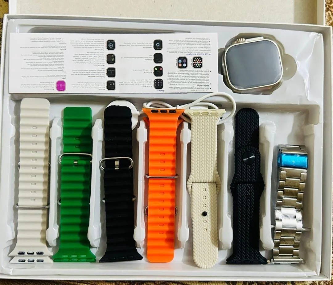 d8c02d15c85306d711eeef7dcd071701 Ultra Smart Watch With 7 Silicone Straps Offering Stylish Variety And Comfortable Wear For Everyday Use - Image 4