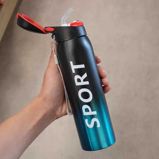 d8e5c3730b14d747b6c7bdd3df3842b2 Stainless Steel Double Wall Vacuum Flask | 500 ml Sports Water Bottle | With Straw | Insulated
