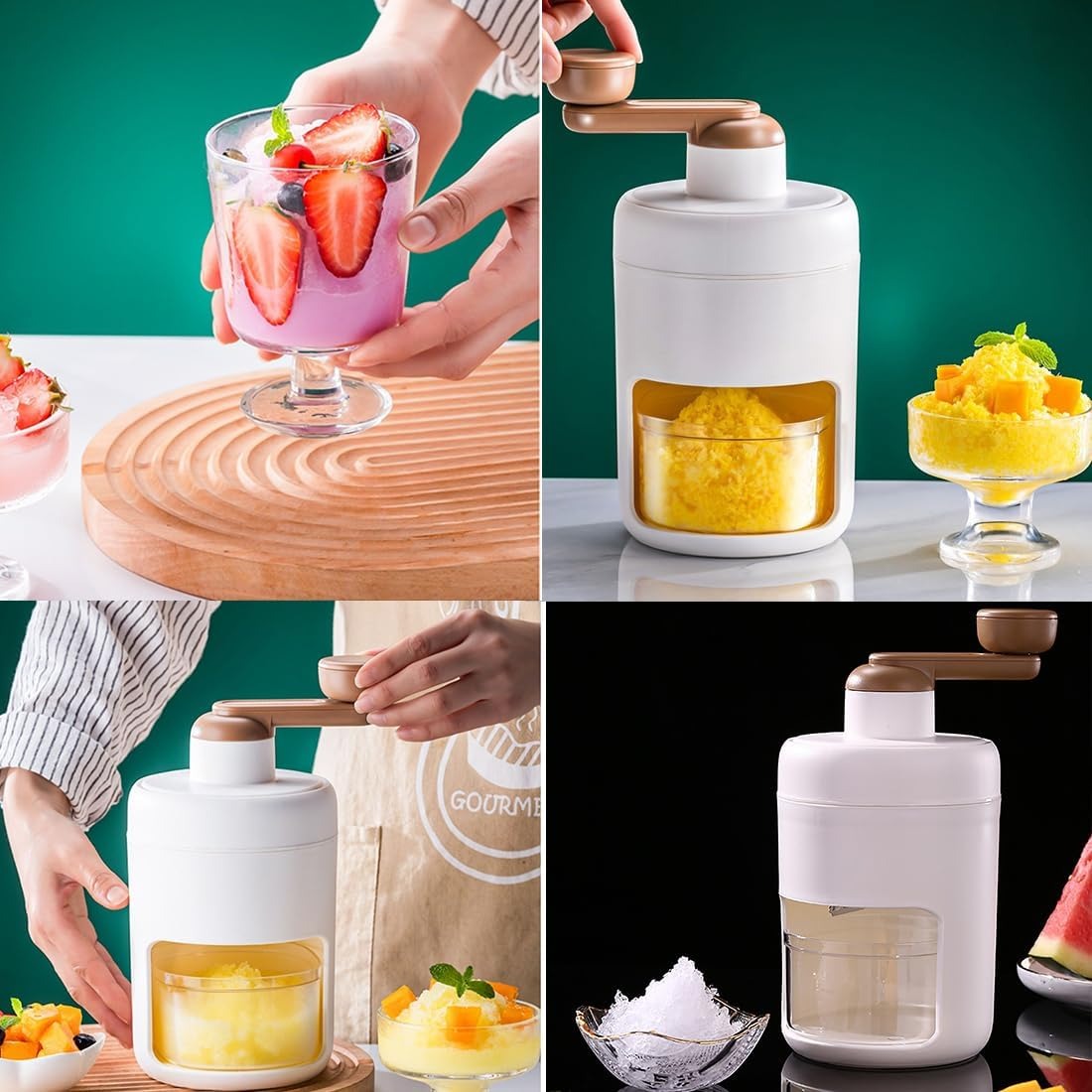 daff6c2c1f656acaecd39608deba4d04 Portable Manual Ice Shaver Machine & Snow Cone Maker | Hand-Crank Slushie Maker with Stainless Steel Blades for Home Kit - Image 3