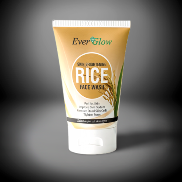 dark-grey-background-designify-2 EverGlow Skin Brightening Rice Face Wash 120 ML - Purifies, Improves Texture, Exfoliates, Tightens Pores - For All Skin - Image 2