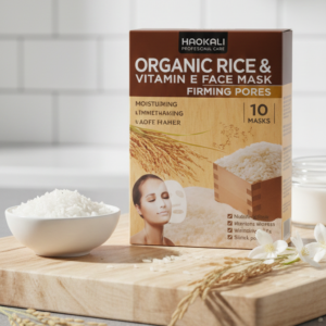 HAOKALI Professional Care Organic Rice & Vitamin E Face Mask - Firming Pores, Nourishing, Moisturizing & Whitening Skin(