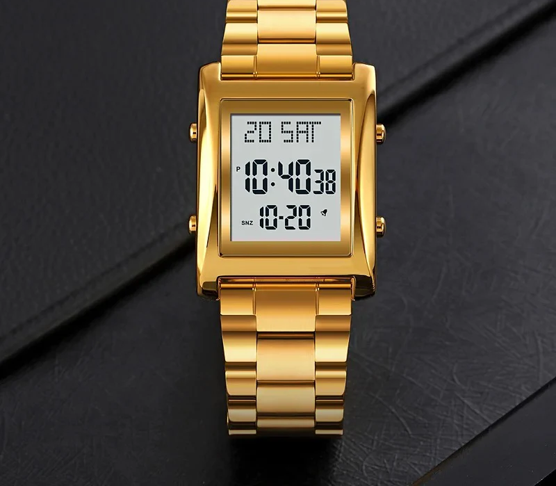dcd1b7c4-b615-4a0e-8225-da589bf17d8d Skmei Men’s Digital Square Watch – Stainless Steel Chain, Quartz Movement, Without box - Image 4