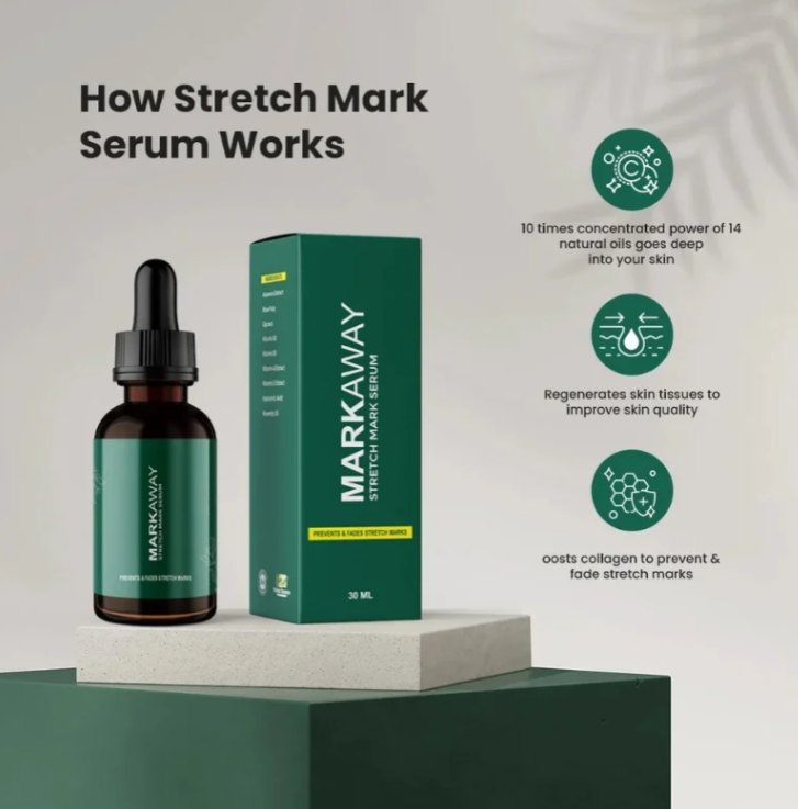 dcd89c85f24c36d8a5d1be2e8d939edc Markaway Advanced Stretch Mark Serum – Clinic-Tested Formula for Prevention & Fading | Retinol, Hydroquinone, & AHA/BHA- - Image 3