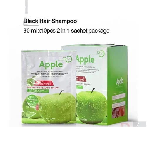 de1061e6d82ba9965fb4064462ba0dab Apple Ammonia-Free Black Hair Shampoo (30ml x 10 Sachets)