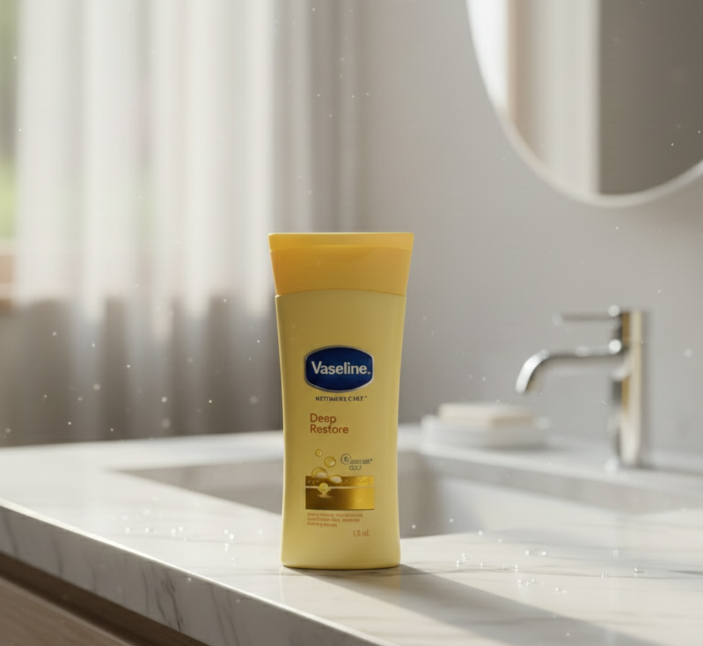 dff47389d08f76973dacc36d9907c46b Original Vaseline Deep Restore Jelly Lotion for long-lasting hydration and deeply nourished skin - 100ML - Image 3
