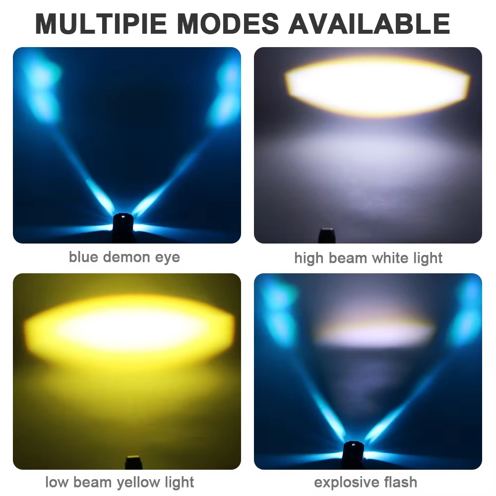 Universal Motorcycle LED Auxiliary Headlight – High/Low Beam Super Bright Fog & Driving Light with Waterproof IP65 S