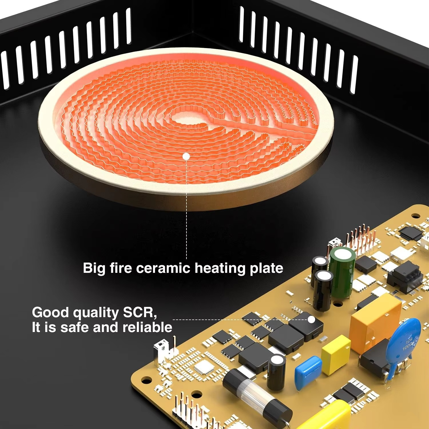 RAF 3500W Electric Infrared Stove – High-Power Hot Plate Cooker | Portable Electric Chula for Fast, Even Heating | Energ