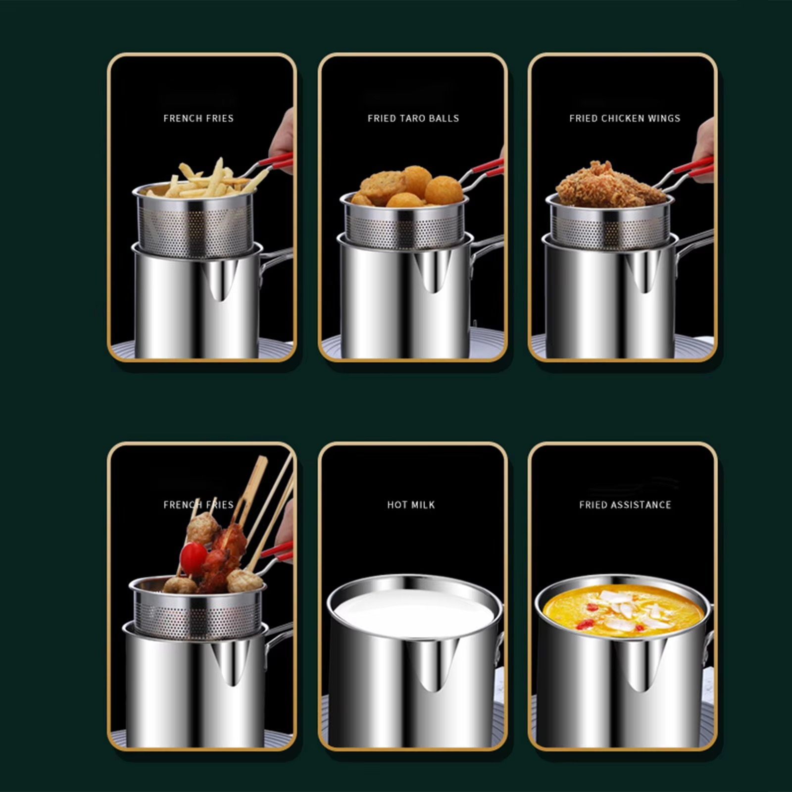 download-2-7 Stainless Steel Deep Fryer Pot with Strainer – Heavy-Duty Frying Pan for Home Kitchen Use – 1200ML Oil Capacity - Image 3