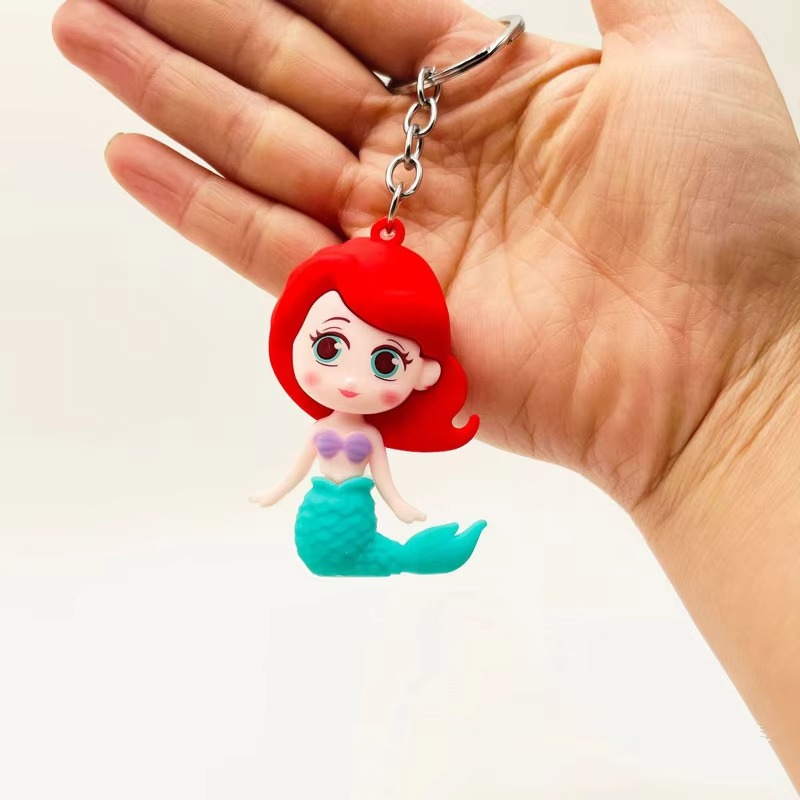 download-4-3 01 PCs Disney Princess Anime Figure Key-Chain – Cute Soft Rubber Bag Accessory | Random Design & Color | Kids Gift - - Image 5