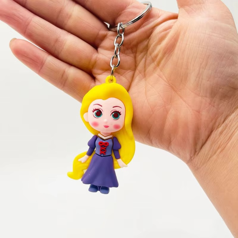 download-7-2 01 PCs Disney Princess Anime Figure Key-Chain – Cute Soft Rubber Bag Accessory | Random Design & Color | Kids Gift - - Image 3