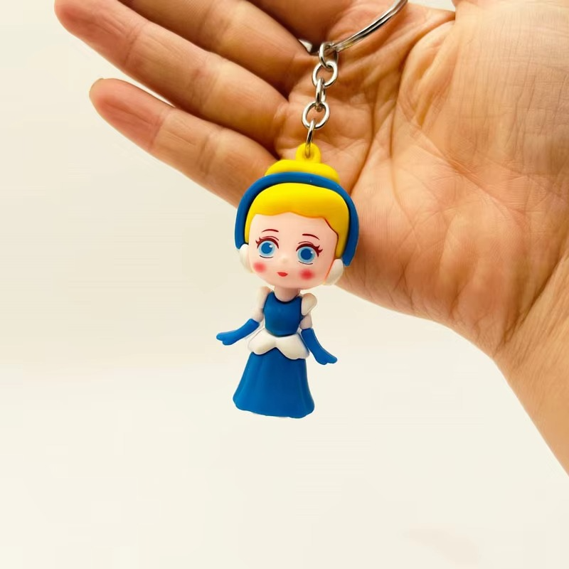 download-8-2 01 PCs Disney Princess Anime Figure Key-Chain – Cute Soft Rubber Bag Accessory | Random Design & Color | Kids Gift - - Image 2