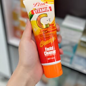 Liru Orange Facial Cleanser 120ml | Professional Care with Vitamin C+E & Orange Extract for Brightening, Deep Cleans