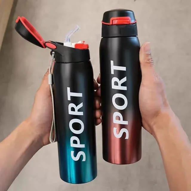 e04da9b446a05659863853d4ce8db5f4 Stainless Steel Double Wall Vacuum Flask | 500 ml Sports Water Bottle | With Straw | Insulated - Image 2