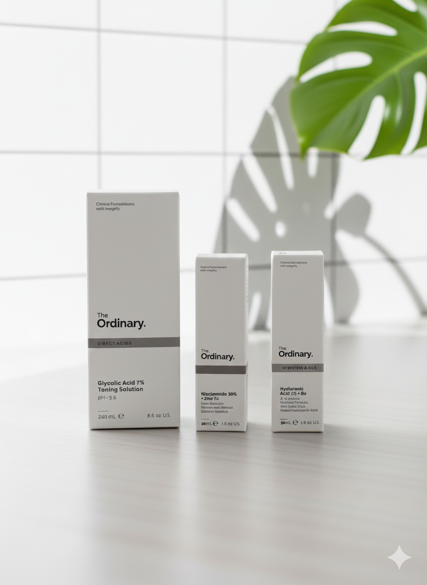 e05c5f83954cde65681ef28d5ebe8866 The Ordinary Essentials Collection: Glycolic Acid 7% Toning Solution, Niacinamide 10% + Zinc 1%, and Hyaluronic Acid 2% - Image 3