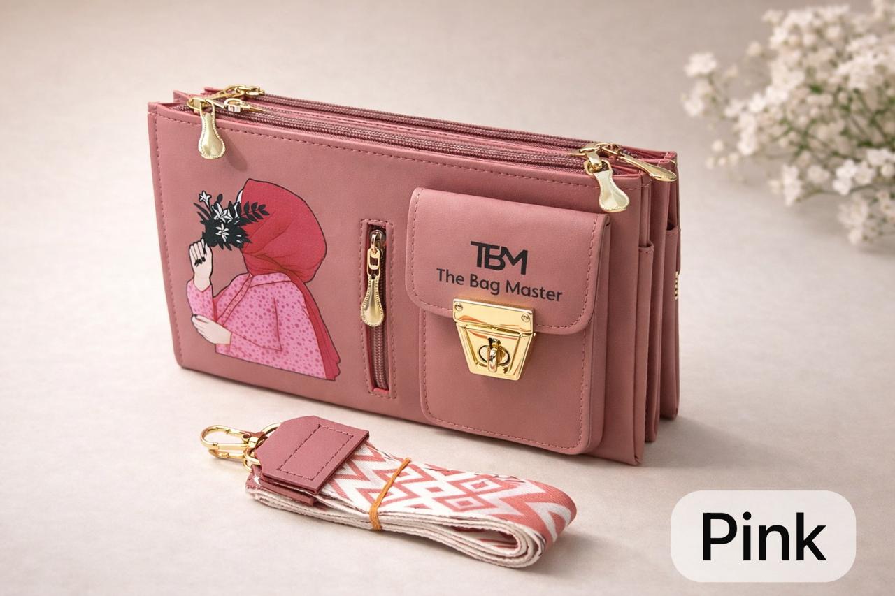 e20ab4e5cfc1c173677236cce0ba7492 The Bag Master Signature Illustrated Multi-Compartment Crossbody Bag with Detachable Geometric Patterned Straps - Image 3