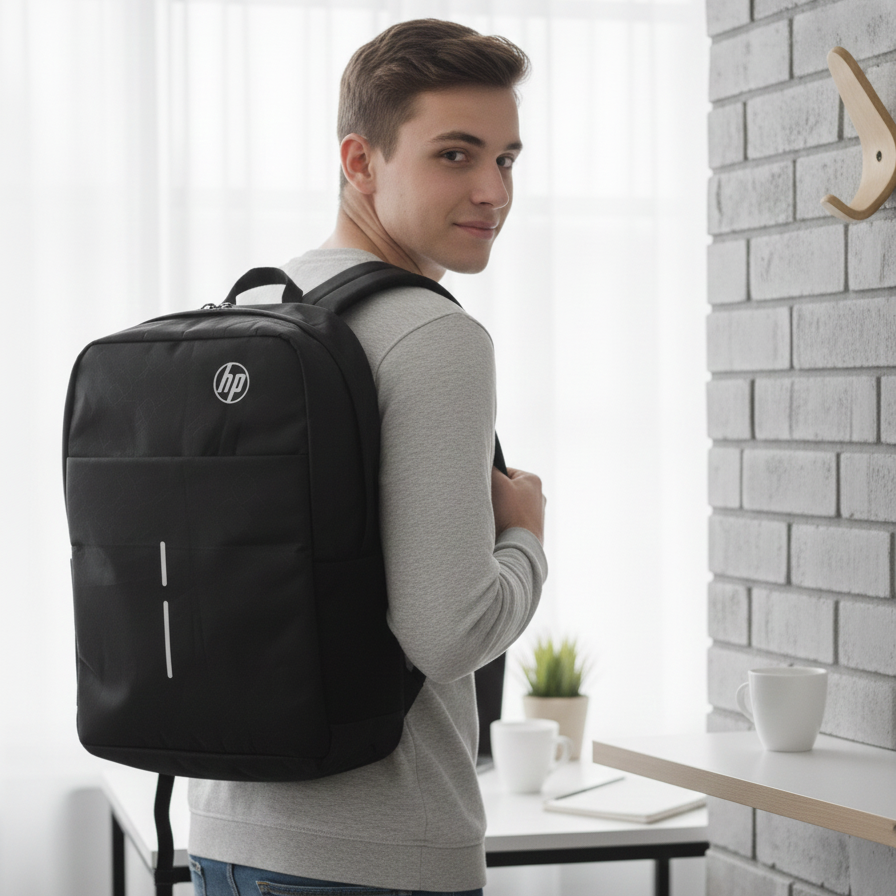 e23bcefe023e6e73d4623250ad98c602 HP Lightweight Water Resistant Laptop Backpack Black Durable Quality Reliable Utility Comfortable Carry Stylish Design