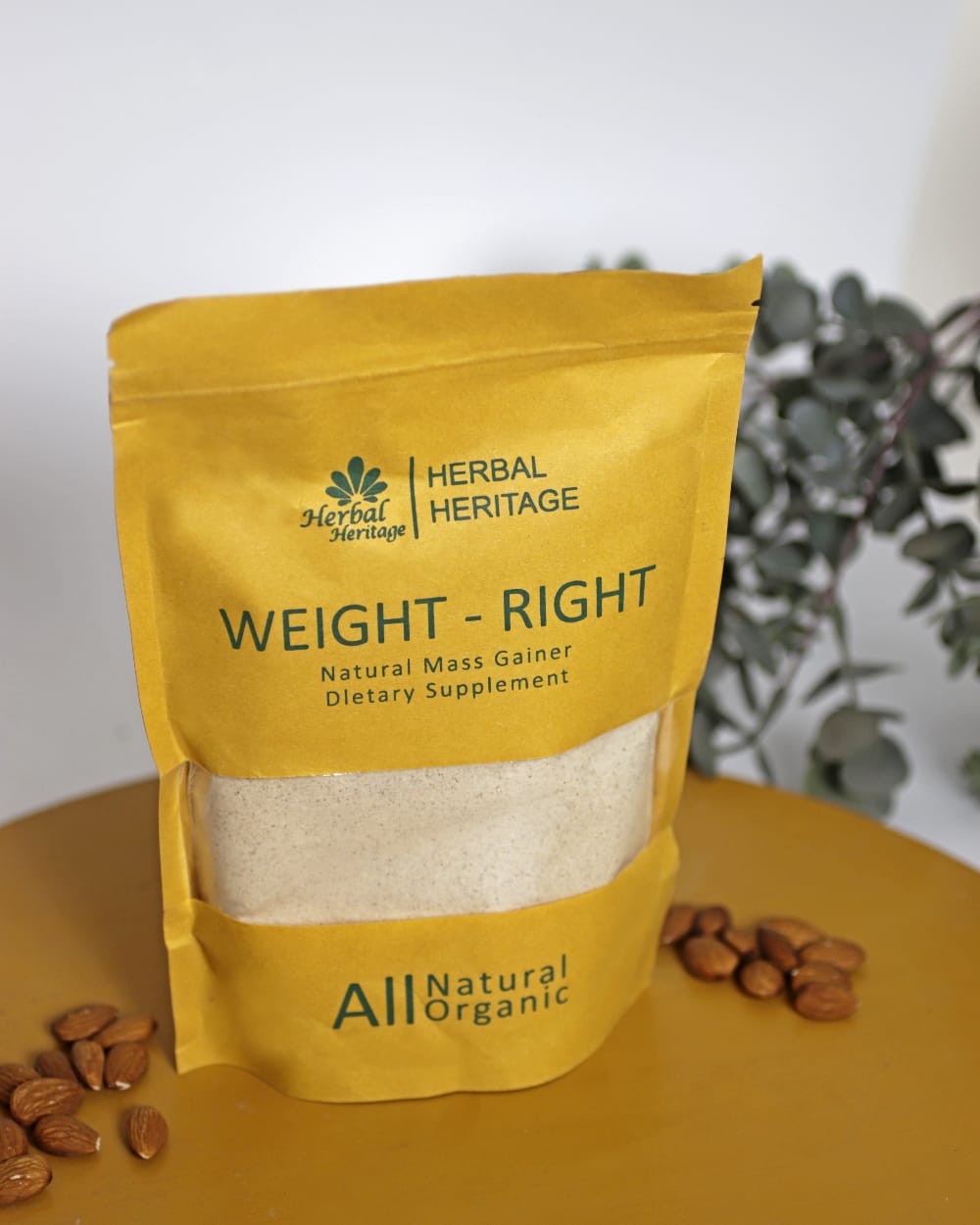e241f36b884eb8bcb39a380bd06b74f6 Herbal Heritage WEIGHT-RIGHT Natural Mass Gainer – Organic Dietary Supplement for Healthy Weight Gain 100g - Image 2