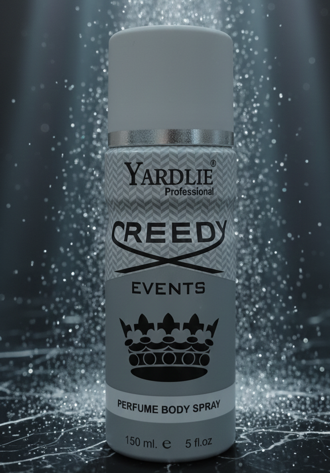 e495ae35bd889d1521ef705869353e29 Yardlie Professional CREEDY EVENTS Perfume Body Spray (150ml): Elite, Aromatic Fougere Deodorant for Men.