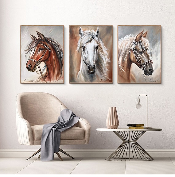 e5cd0772163fdeaa04349fdb03e04ae0 3 Pc Horse Wall Décor Photo Tiles | Elegant Design | Self‑Adhesive Double Tape | Size 8x11 | Premium Finish