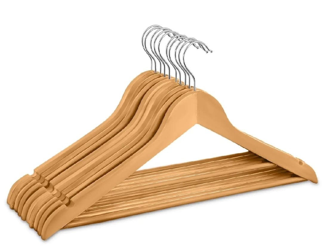e655313cf0a09e5a2fa2df95e242a97b 1Pc Premium Wooden Clothes Hangers Pack Non Slip Heavy Duty Coat And Suit Hangers With 360 Rotating Hook - Image 3