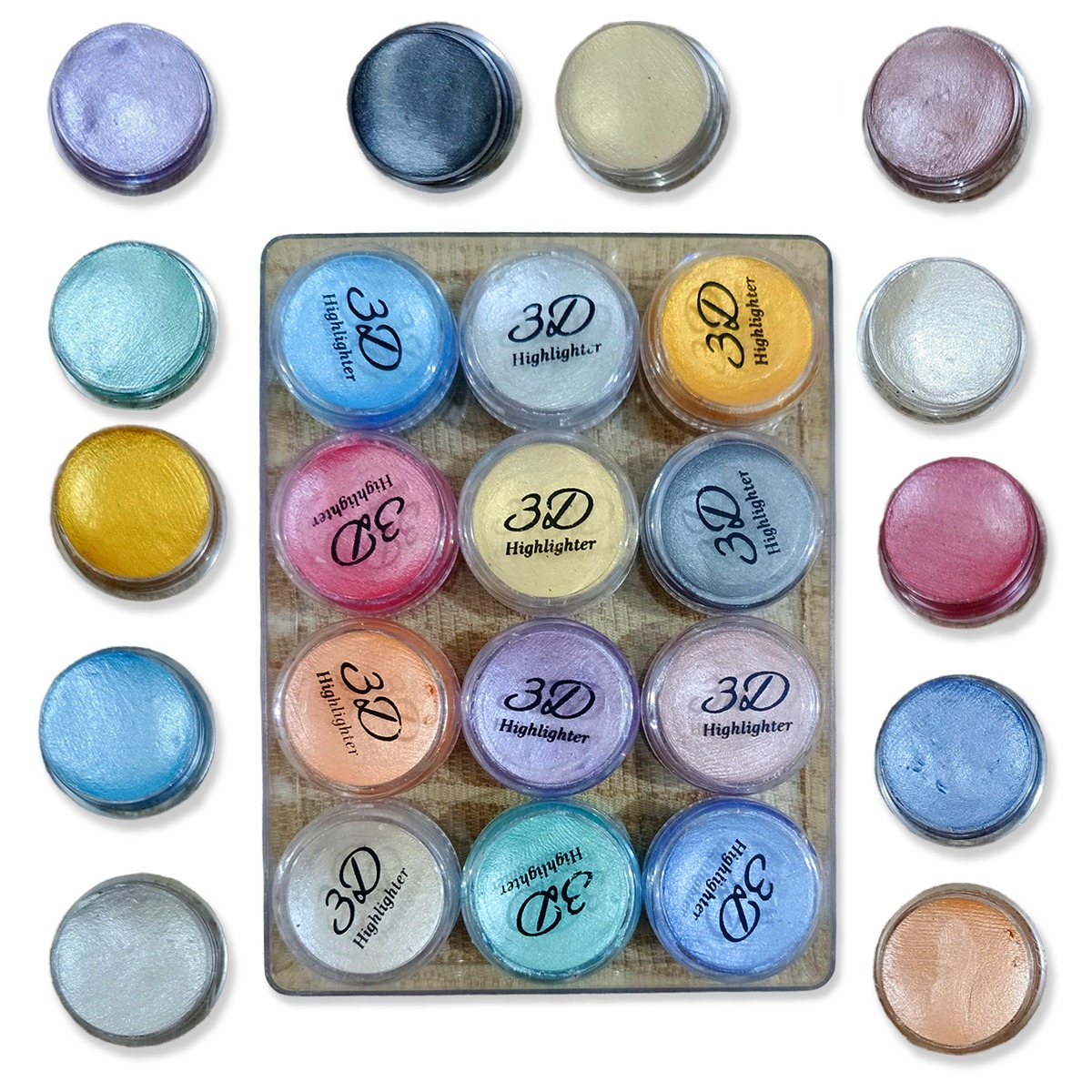 e66406c401eaf3db4e14597cbc36de7e Professional 3D Highlighter 12 Color Palette – Trendy Creamy Shimmer Kit With Pressed Powder Shades – Shiny Makeup Cosme - Image 4