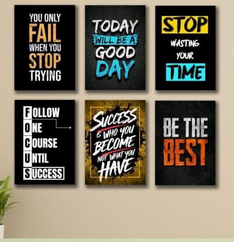 e6e62e86366120c6da5f7ca1786421ee Set Of 6 Motivational Quotes Wooden Tiles For Wall Decoration Sticky Photo Tiles With Double Tape Durable Quality Elegan