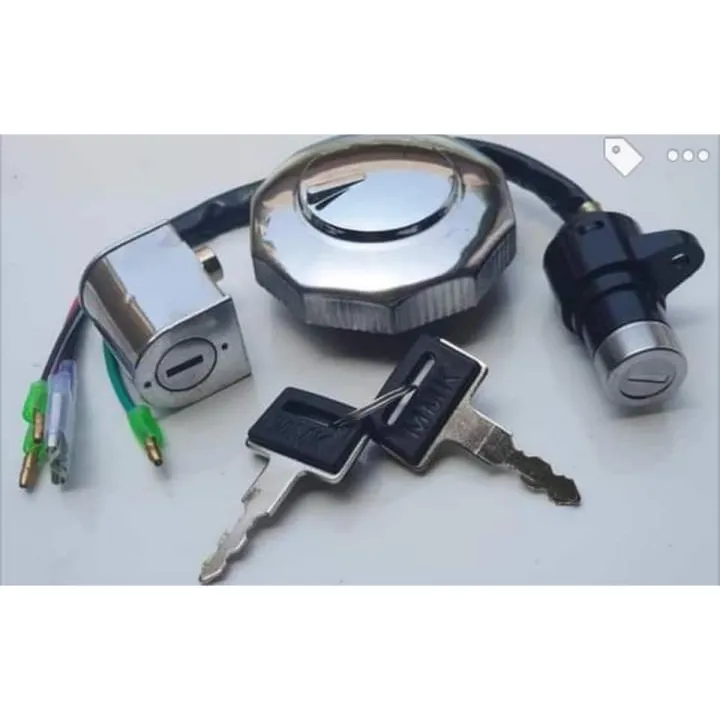 03 Pcs Lock Set For CD-70 Motorcycle and China Bike - 3 in 1 Lock Set - Best Quality Lock Set For Bike