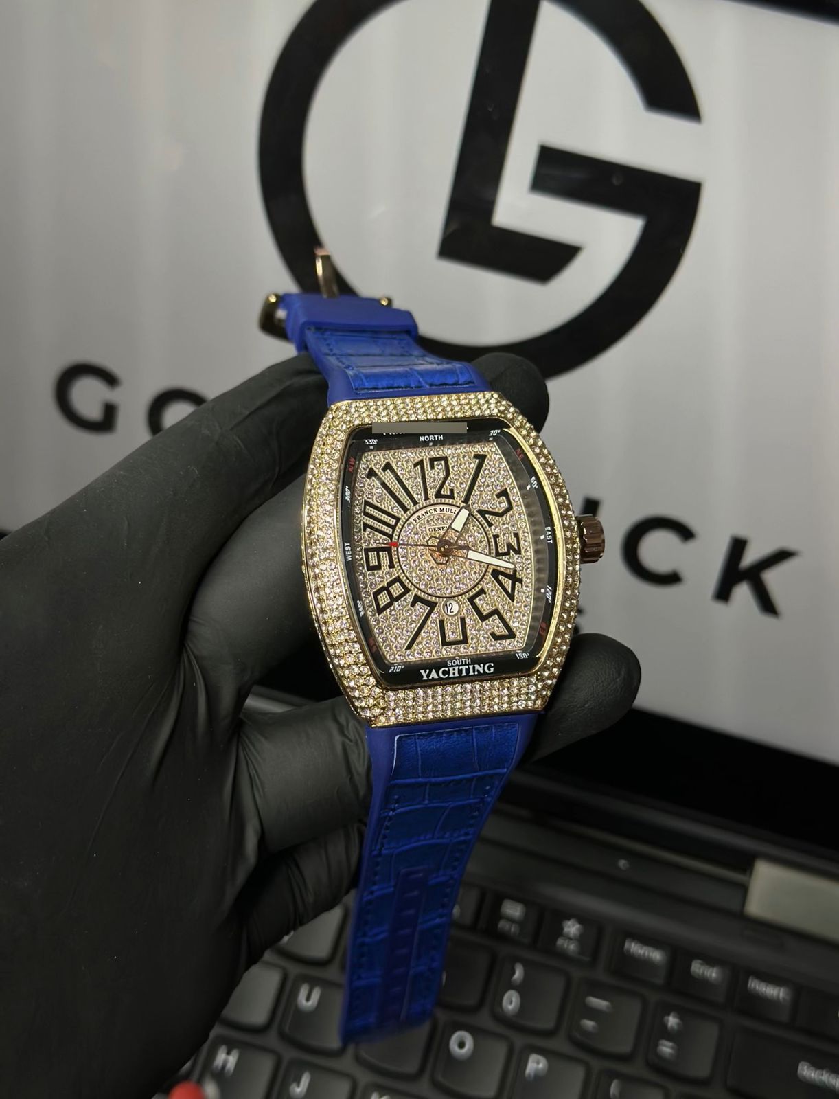 e7986b3a7d4209fe7ffd58aa9eeb5d1d Franck Muller Vanguard Yachting Diamond Edition (without Box) - Image 4