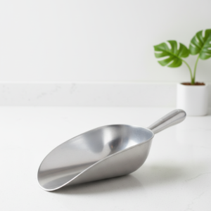 Durable Cast Aluminum Utility Scoop | Heavy-Duty Multi-Purpose Metal Scoop for Kitchen, Baking, Ice, Grains, Flour, Pet