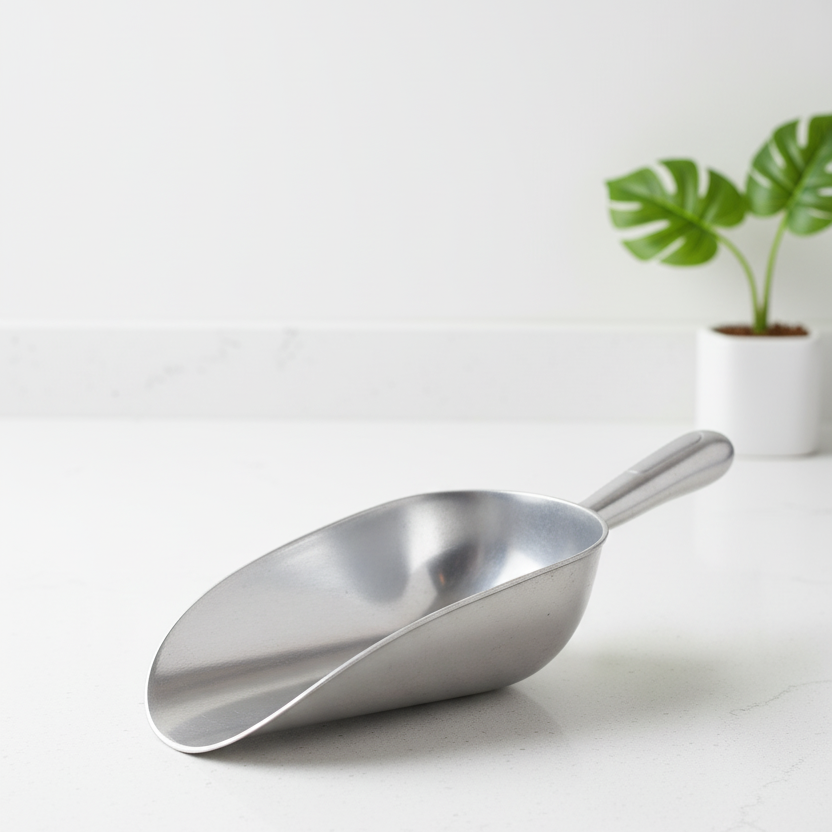 e8f1f2f2db08d66fd9f3a58dd1340777 Durable Cast Aluminum Utility Scoop | Heavy-Duty Multi-Purpose Metal Scoop for Kitchen, Baking, Ice, Grains, Flour, Pet