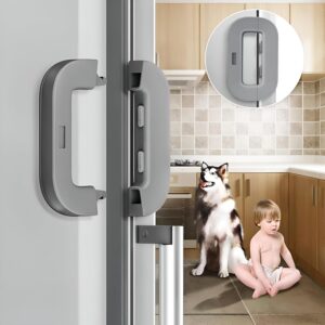 Child Safety Refrigerator Lock – Self Adhesive Fridge And Freezer Door Lock With Double Safety Button And Easy One Hand